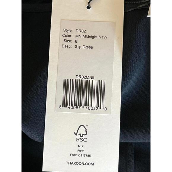 NWT Thakoon Womens Slip Dress 8 Midnight Navy Midi V Neck Sleeveless - Picture 5 of 7